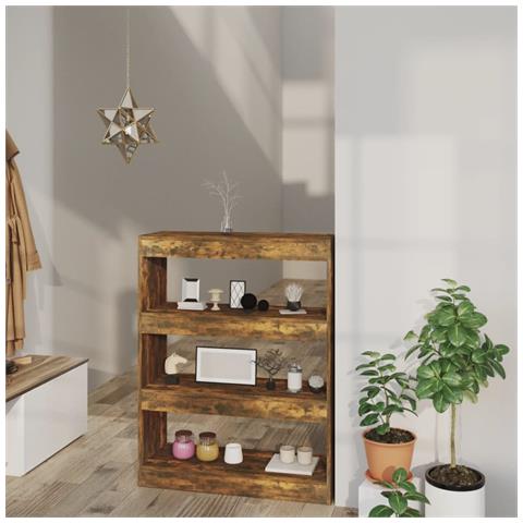Lusso Casadino -  Libreria/divisorio Rovere Fumo 80x30x103 Cm Legno Multistrato - Foto 8