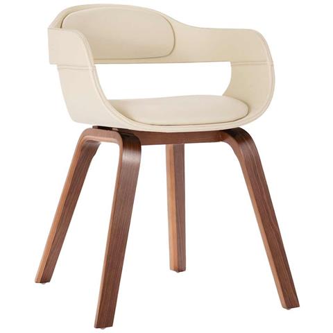 Lusso Casadino -  Sedia Da Pranzo Bianco In Legno Piegato E Similpelle - Foto 2