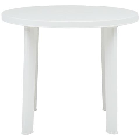 Tavolo Da Giardino Bianco 89 Cm In Plastica - Foto 1
