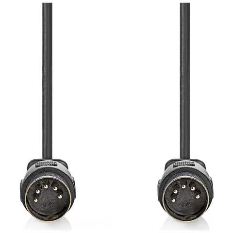 Cavo Audio Din 5 Pin Maschio-maschio 2m Nichelato, Nero - Foto 2
