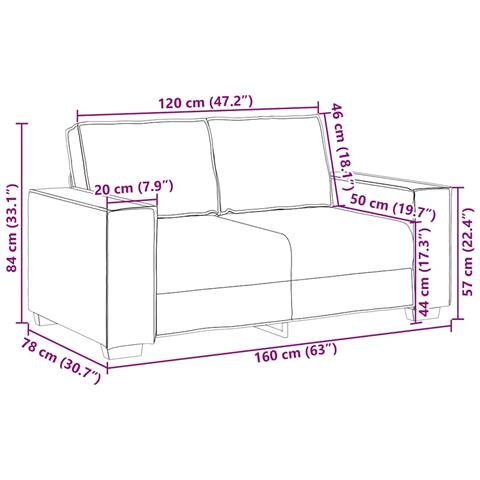 Divanetto Sofa Cappuccino 120 cm in Pelle Sintetica - Foto 9
