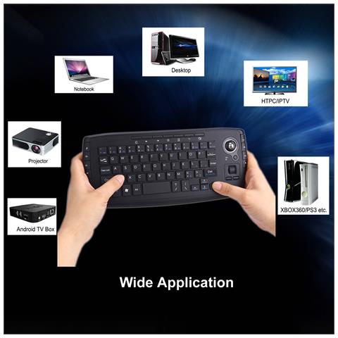 Mini Tastiera Wireless Con Combo Mouse Trackball - Foto 6