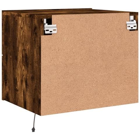 Comodino a Parete con luci LED Rovere Fumo - Foto 9