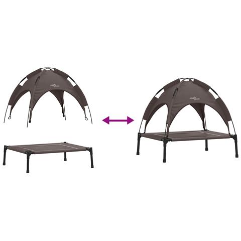 Letto per cani rialzato con copertura removibile Marrone S Acciaio - Foto 9