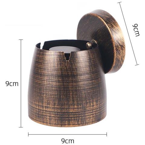 Posacenere In Metallo Con Coperchio - Posacenere Creativo A Forma Di Cono Per Bar, Ktv, Caffè S - Foto 1