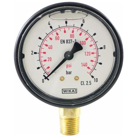 Manometro Alla Glicerina Ø 63 Mm Con Scala 0-10 E Attacco M1/4"" Confezione Da 2 Pezzi - Foto 1