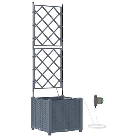 Vasi da giardino Grigio chiaro 40 x 40 x 142 cm Acciaio - Foto 1