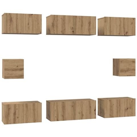 Set di mobili TV 8 pcs rovere artigianale Legno multistrato - Foto 1
