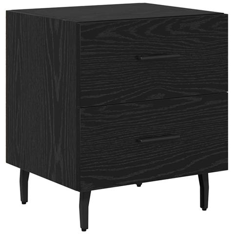 Armadio da Notte con cassetto Rovere nero 40 x 35 x 47,5 cm - Foto 1