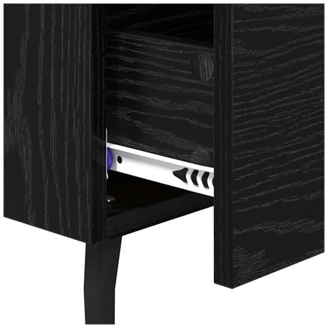 Armadio da Notte con cassetto Rovere nero 40 x 35 x 47,5 cm - Foto 9