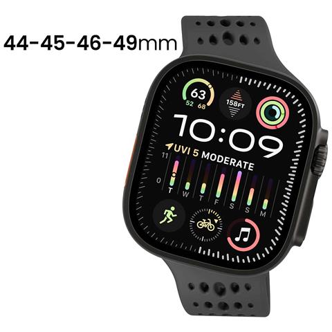 Bracciale In Silicone Ares O Per Apple Watch Da 44 A 49 Mm, Nero - Foto 2