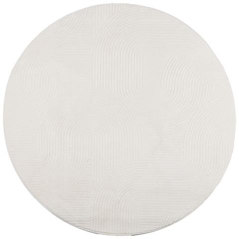 Lusso Casadino - Tappeto Iza A Pelo Corto Con Aspetto Scandinavo Crema Ø 120 Cm - Foto 1