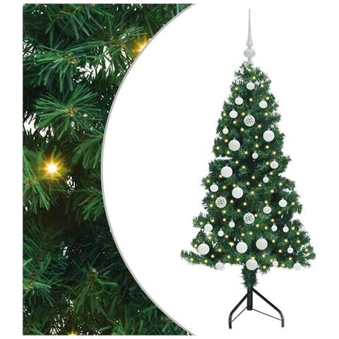 Albero di Natale Artificiale Angolare con 150 LED Verde 150 cm - Foto 1