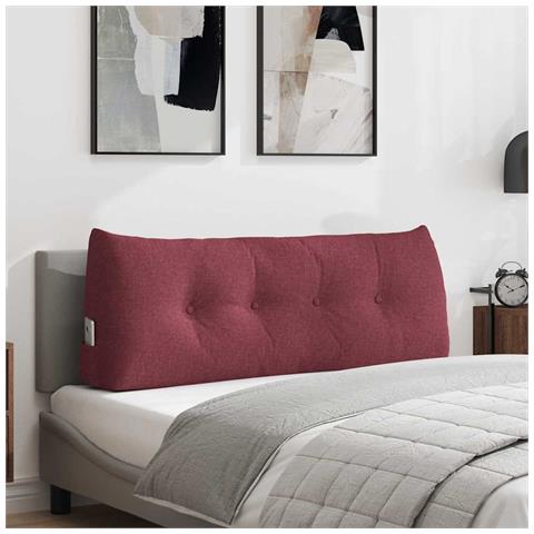 Cuscino per Schiena Rosso Vino 120 x 24 x 50 cm Tessuto - Foto 2