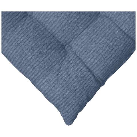 Cuscini per Seduta 4 pcs Blu 40 x 40 x 6 cm Tessuto in Cords - Foto 9