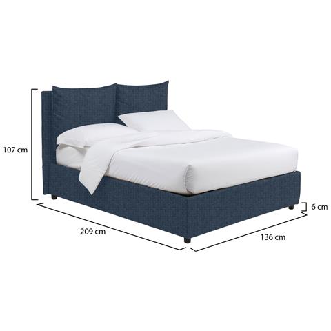 Diamante - Letto Piazza E Mezza Sfoderabile, Blu - Foto 2