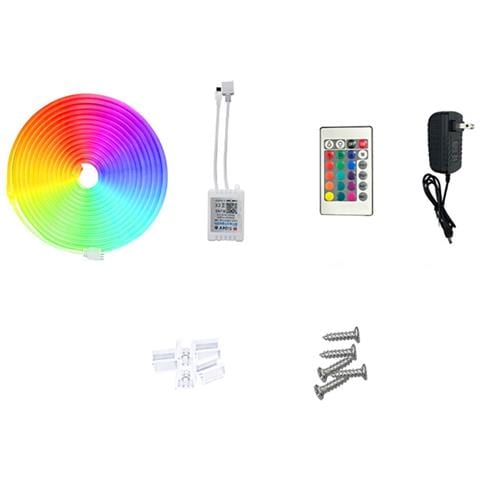 Striscia Led Neon Rgb 5m Con Telecomando Bluetooth - Silicone Colorato Per Diy, Gaming E Ambienti Esterni - Foto 1