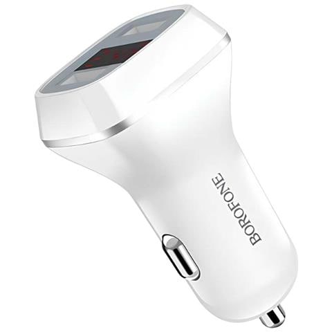 Caricatore Per Auto Con 2 Porte Usb-a E Schermo Lcd A Ricarica Rapida, Bianco - Foto 2