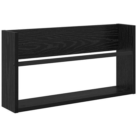 Scaffale per riviste Rovere Nero 60 x 12 x 30 cm - Foto 1
