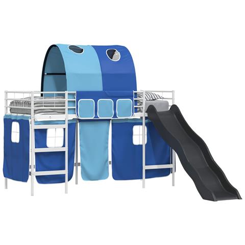 Struttura del letto loft per bambini Bianco e Blu 74,5 x 190 cm - Foto 1