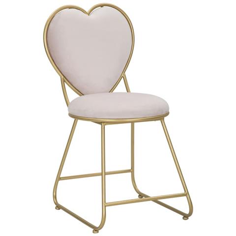 Sedia Cuore 14-rosa-metallo-37x47x80 Cm - Foto 1