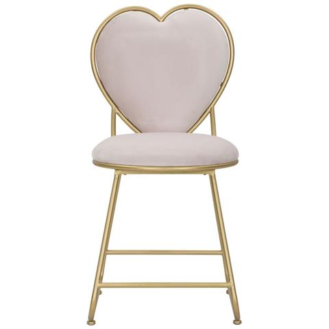 Sedia Cuore 14-rosa-metallo-37x47x80 Cm - Foto 2