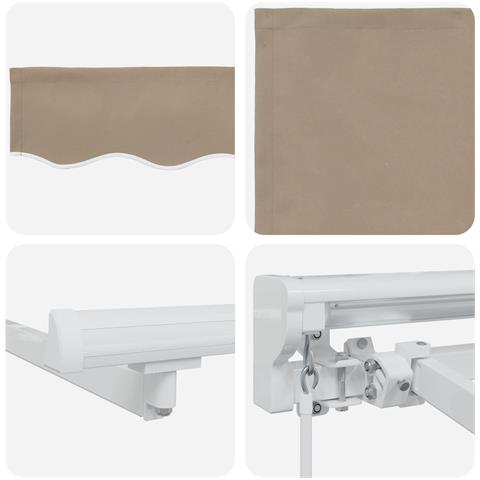 Cornice per Tenda Manuale con LED Beige e Bianco 3 x 2,5 m - Foto 9