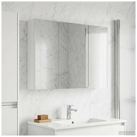 Mobiletto per specchio da bagno Bianco 103,5 x 15,5 x 70 cm - Foto 2
