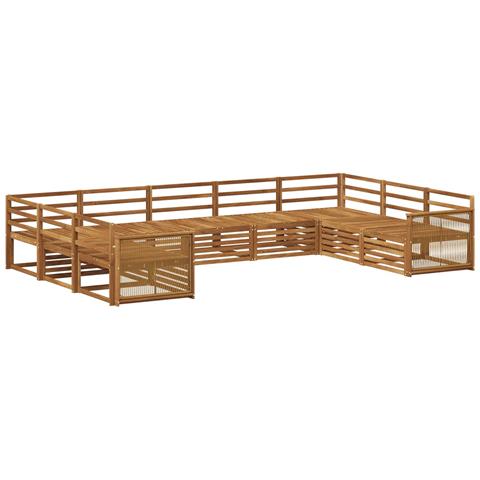 Set di divani da esterno 9 pcs Naturale - Foto 1