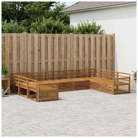 Set di divani da esterno 9 pcs Naturale - Foto 2