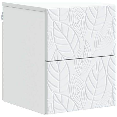 Mobiletto da notte a muro 2 pcs Bianco 34,5 x 33 x 40 cm - Foto 2