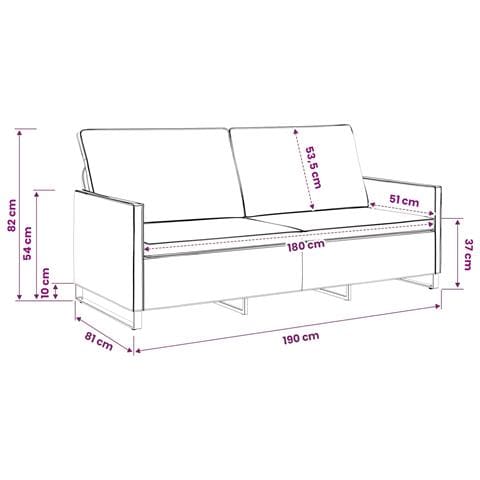 Divano a 3 posti Grigio Scuro 190 x 81 x 82 cm - Foto 9