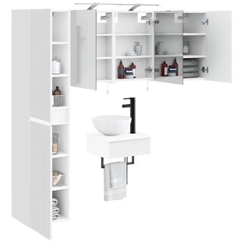 Set di mobili per il bagno 5 pcs Bianco - Foto 2