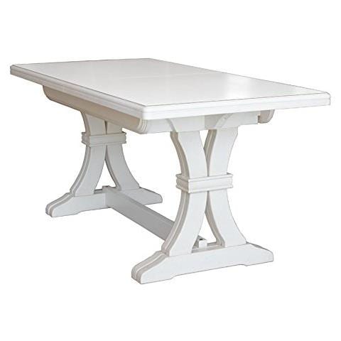 Tavolo Allungabile Estea Mobili - Legno Massello Laccato Bianco Opaco, 120/200x80cm