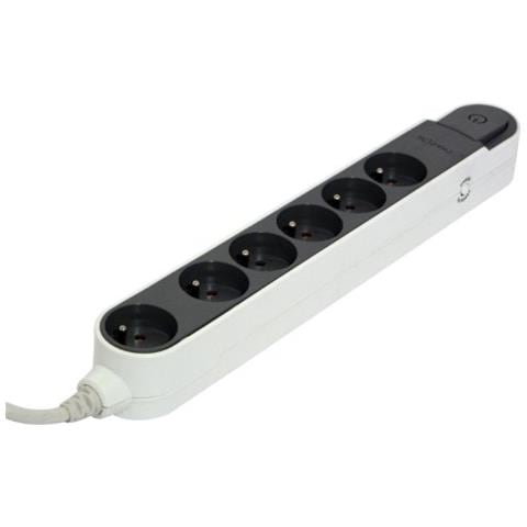 48876 - Ciabatta Multipresa Con Interruttore Senza Protezione Contro Le Sovratensioni, 3 M, 6 Prese, Colore: Grigio Scuro - Foto 1