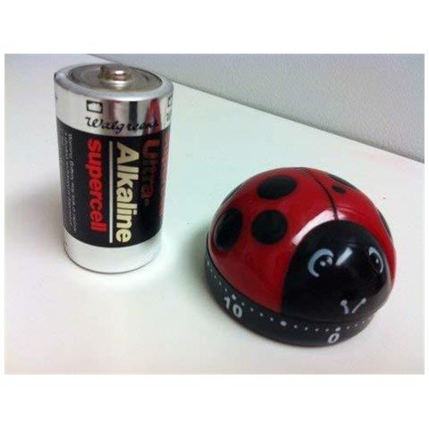 Kitchen Coccinella Timer Da Cucina Plastica, Rosso, 4 X 4 X 10 Cm - Foto 6