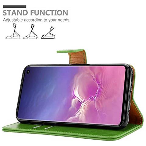 Custodia Compatibile Con Samsung Galaxy S10 In Verde Erbe - Coperchio Protettiva Con Chiusura Magnetica, Funzione Stand E Tasca Per Le Carte - Foto 2