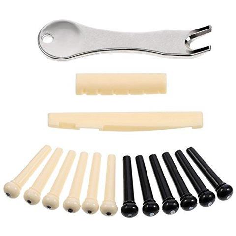 Chitarra Acustica Perni Del Ponticello Puller Tirare Remover Extractor Strumento Con Chitarra Gambe Di Dado E Pacco Da 12 Perni Del Ponticello Della Chitarra - Foto 1