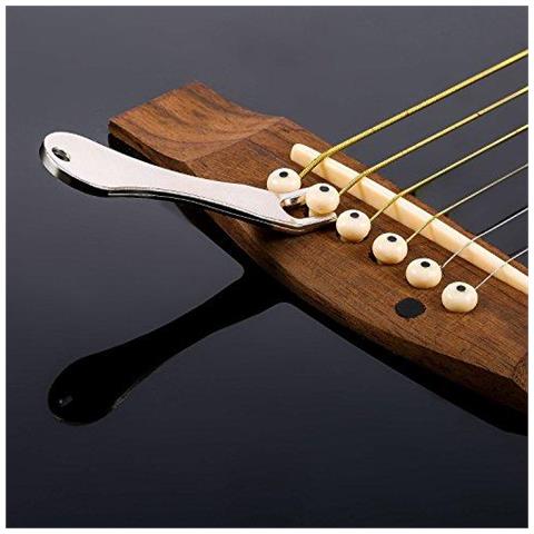 Chitarra Acustica Perni Del Ponticello Puller Tirare Remover Extractor Strumento Con Chitarra Gambe Di Dado E Pacco Da 12 Perni Del Ponticello Della Chitarra - Foto 4