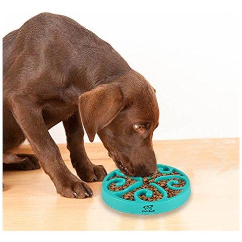 Pet Fun Alimentatore Ciotola Del Cane Alimentatore Lento Puzzle Bloat Arresto Cibo Per Cani Ciotola Maze Interactive Cat Bowl Non Skid (blu)  - Foto 2