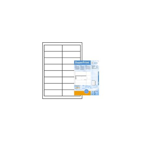 Labels white 96,5x33,8 SuperPrint 3200 pcs. , Bianco, Labels / pack - 3200 pcs. Sheets / pack - 200 pcs, 96, 5 x 33, 8 mm, A4 sheets, border on all sides - Foto 2