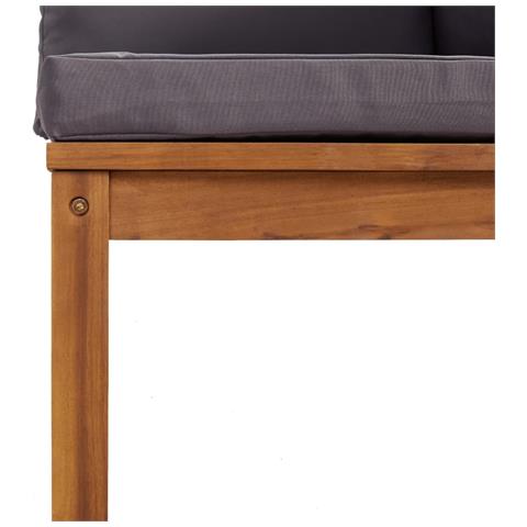 Divani Angolari 2 Pz Cuscini Grigio Scuro In Massello Di Acacia - Foto 7