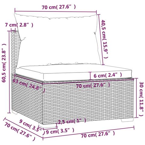 Set Divani Da Giardino 2 Pz Con Cuscini In Polyrattan Nero - Foto 2