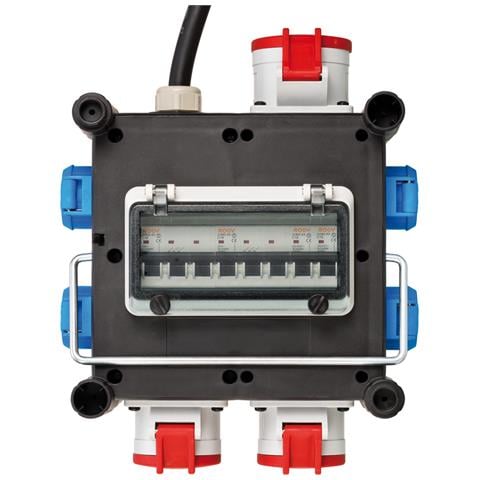 1153690400 prolunghe e multiple 2 m 5 presa (e) AC Esterno Nero, Blu, Rosso - Foto 4