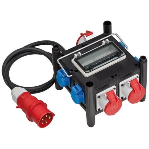 1153690400 prolunghe e multiple 2 m 5 presa (e) AC Esterno Nero, Blu, Rosso - Foto 1