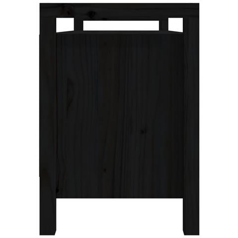 Panca Da Ingresso Nero 110x40x60 Cm In Legno Massello Di Pino - Foto 9