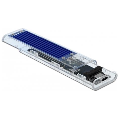 Custodia esterna per SSD PCIe NVME M. 2 con USB Type-C femmina trasparente - Foto 1