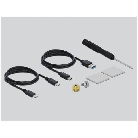 Custodia esterna per SSD PCIe NVME M. 2 con USB Type-C femmina trasparente - Foto 6