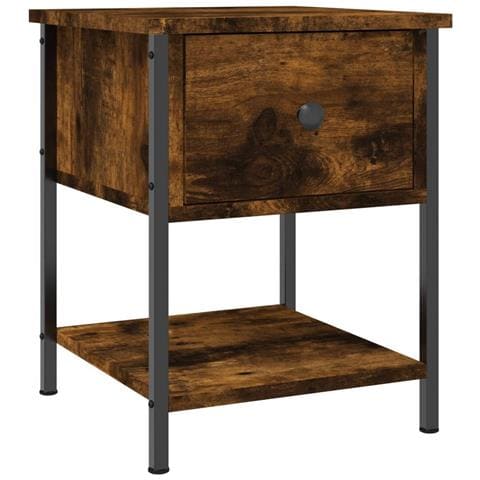 Comodino Rovere Fumo 34x35,5x45 Cm In Legno Multistrato - Foto 1