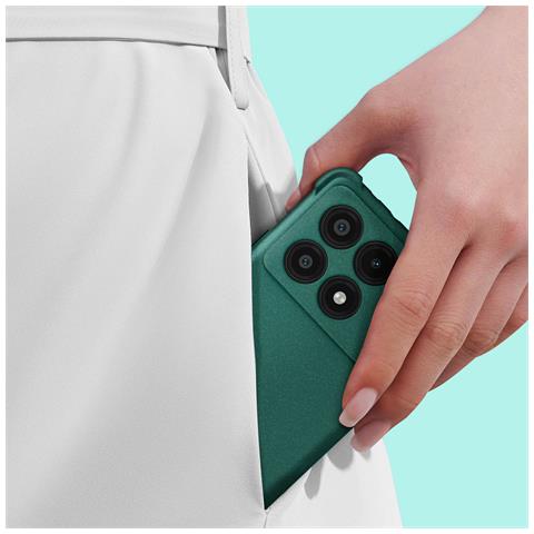 Cover Per Xiaomi Poco X6 Pro Morbida Angoli Bumper Fotocamera Protetta, Verde Scuro - Foto 2